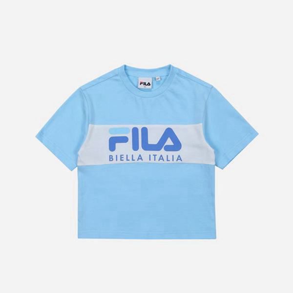 Fila Tričká Detske Modre - Heritage Blocked S/S Vypredaj - Slovakia 75960-PLJG